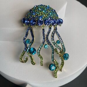 NEW Jellyfish brooch pin Blue & green